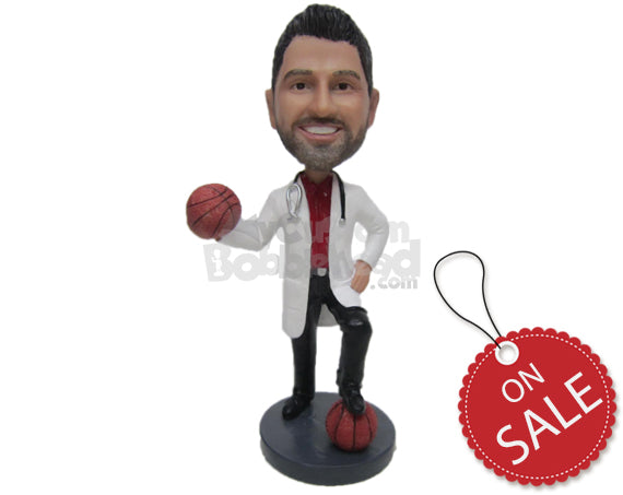 Custom Bobblehead Basketball Aficionado Doctor In His Formal Medical Attire - Careers & Professionals Medical Doctors Personalized Bobblehead & Cake Topper Custom Bobblehead Basketball Aficionado Doctor In His Formal Medical Attire - Careers & Professionals Medical Doctors Personalized Bobblehead & Cake Topper